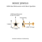 Rosec Jewels-Real Moissanite Star Cartilage Earring with Black Enamel