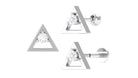 Rosec Jewels-Round Moissanite Triangle Earring for Upper Lobe Piercing