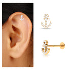 Rosec Jewels-Unique Moissanite Anchor Earring for Helix Piercing