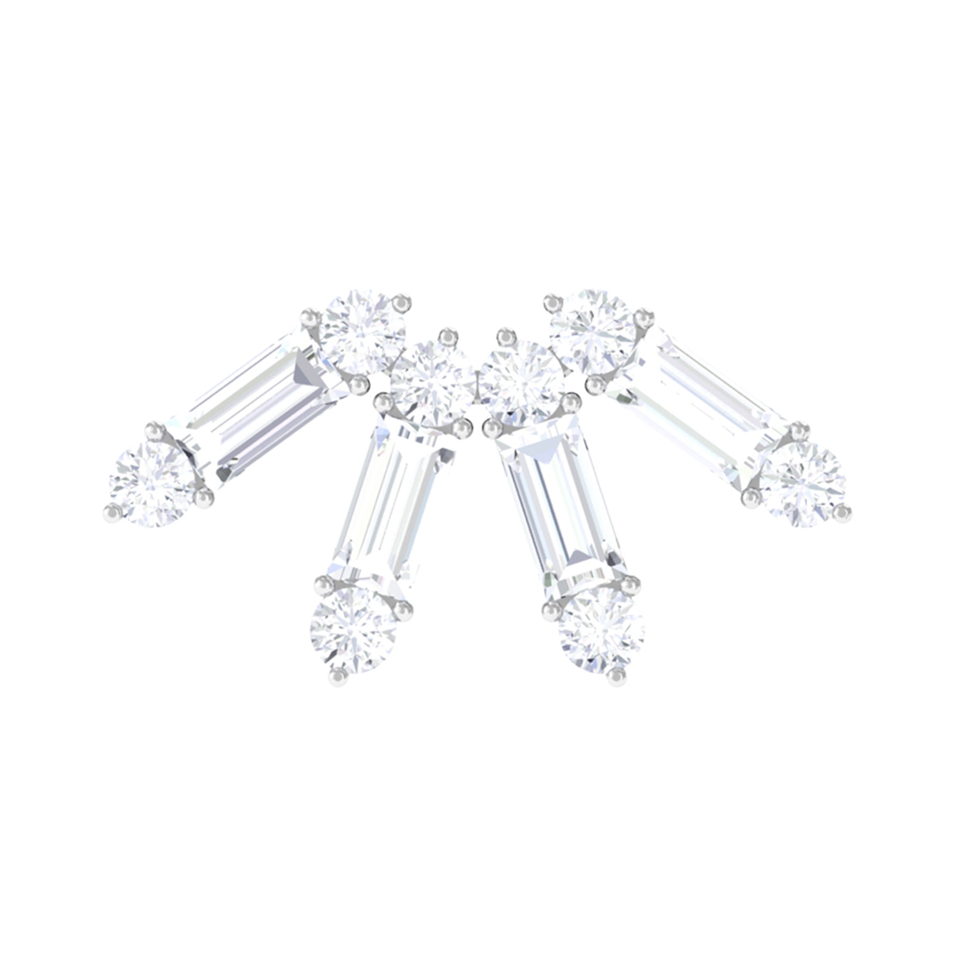 Rosec Jewels-Baguette Diamond Fan Cartilage Earring