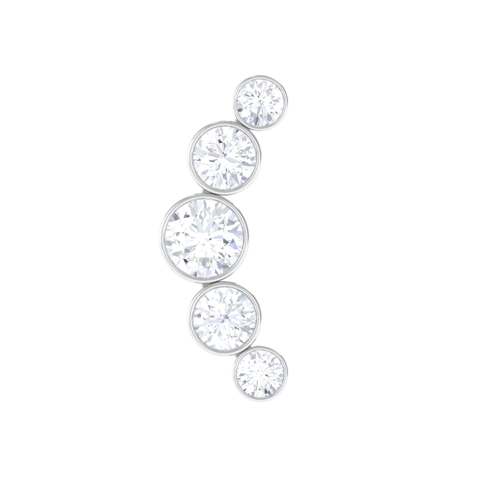 Rosec Jewels-Moissanite Curved Cartilage Earring in Graduated Style