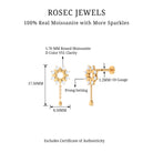 Rosec Jewels-Moissanite Flower Chain Drop Earring for Cartilage Piercing