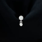 Rosec Jewels-Simple Round Diamond Helix Drop Earring in Bezel Set