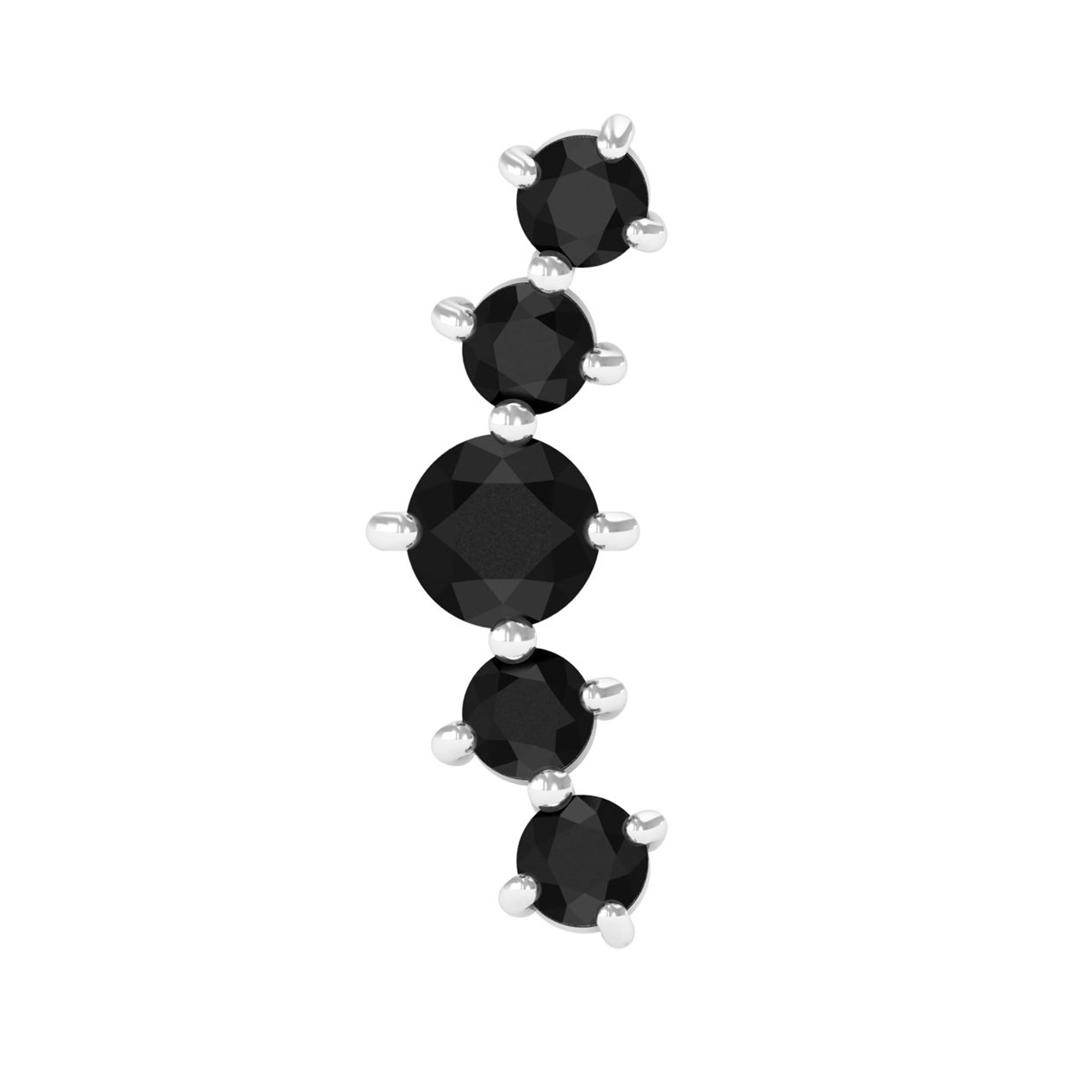 Rosec Jewels-Graduated Style Black Onyx Crawler Earring