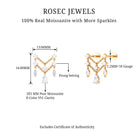 Rosec Jewels-Pear Moissanite Double Chain Earring for Cartilage Piercing