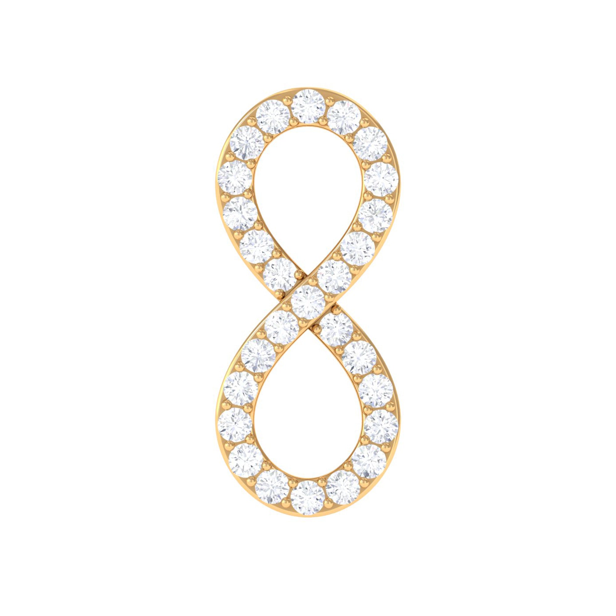 Rosec Jewels-Round Diamond Infinity Earring for Cartilage Piercing