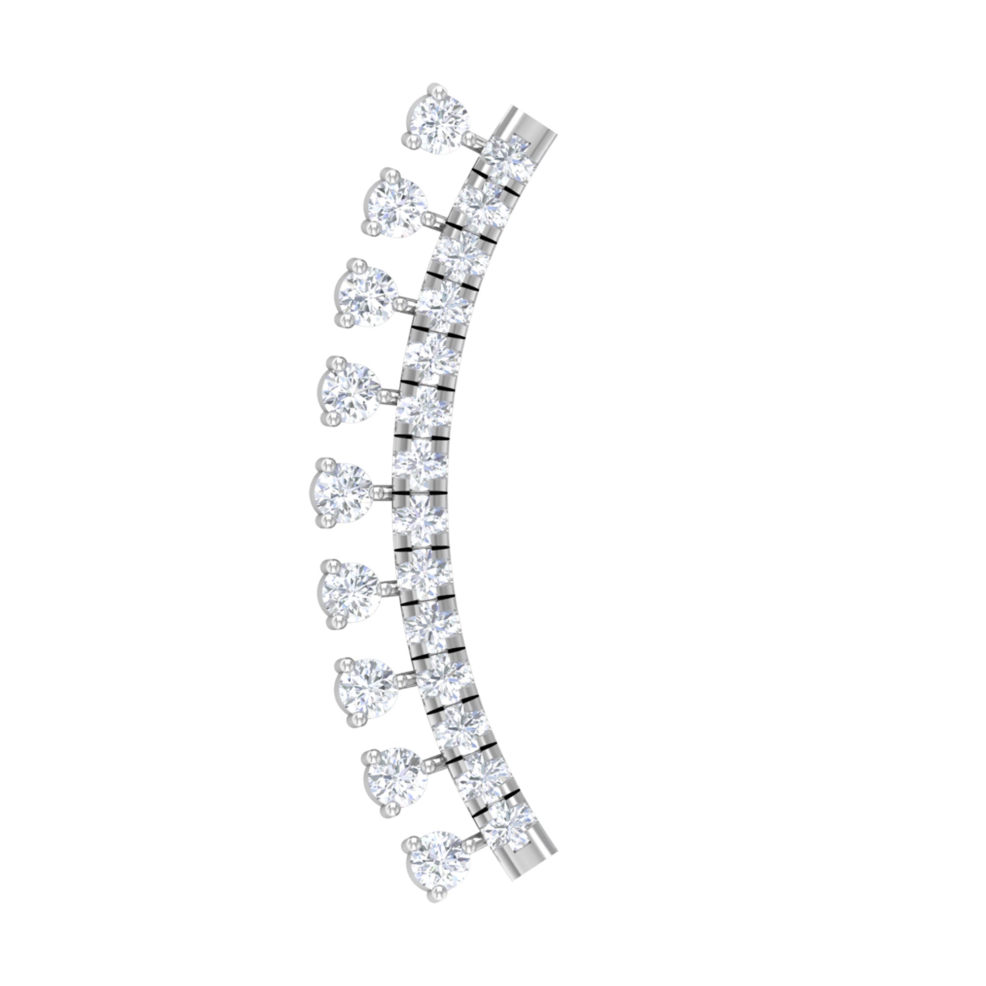 Rosec Jewels-Unique Certified Moissanite Curved Crawler Earring