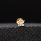 Rosec Jewels-Round Moissanite Simple Flower Earring for Conch Piercing