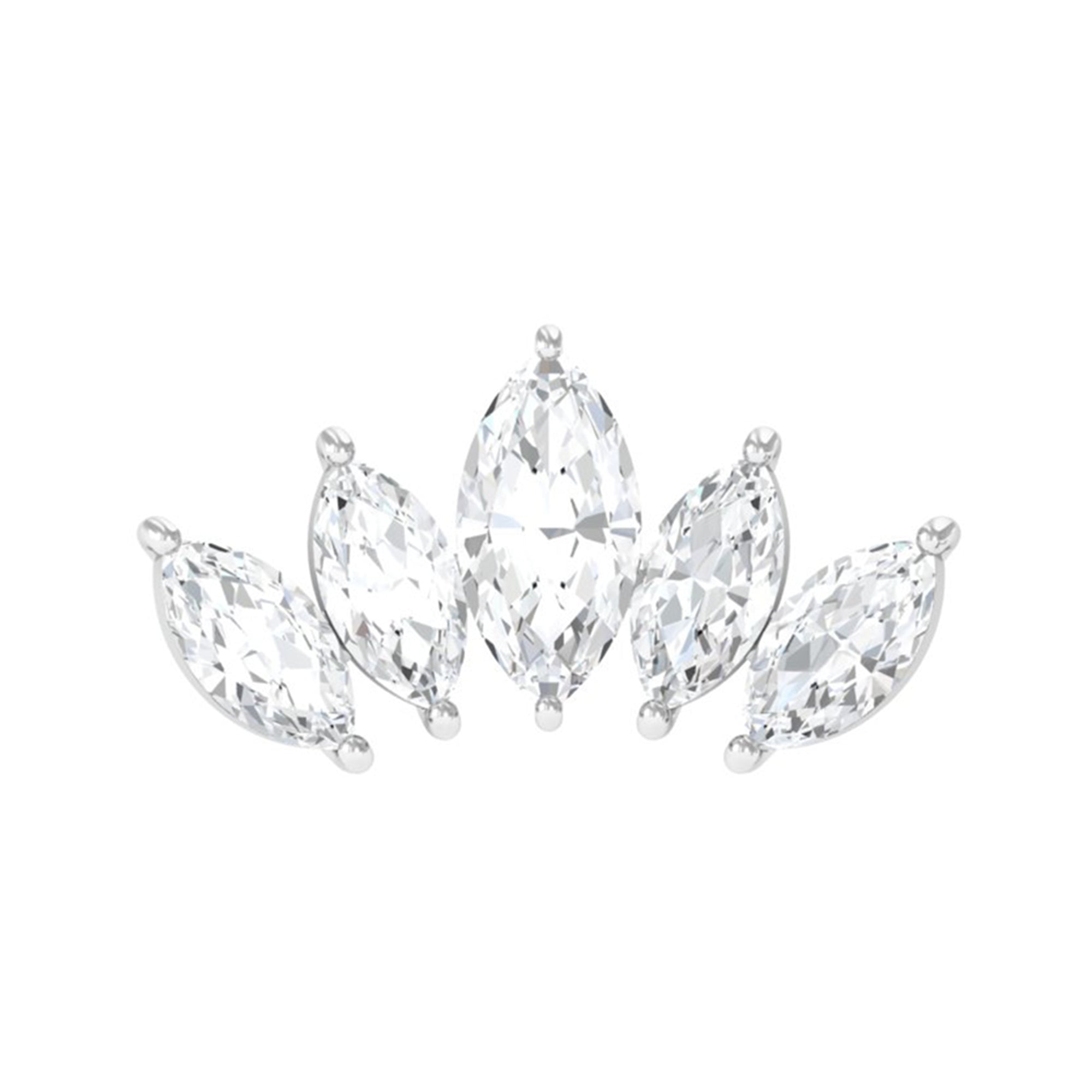 Rosec Jewels-Genuine Marquise Diamond Leaf Helix Earring