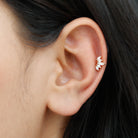 Rosec Jewels-Genuine Marquise Diamond Leaf Helix Earring