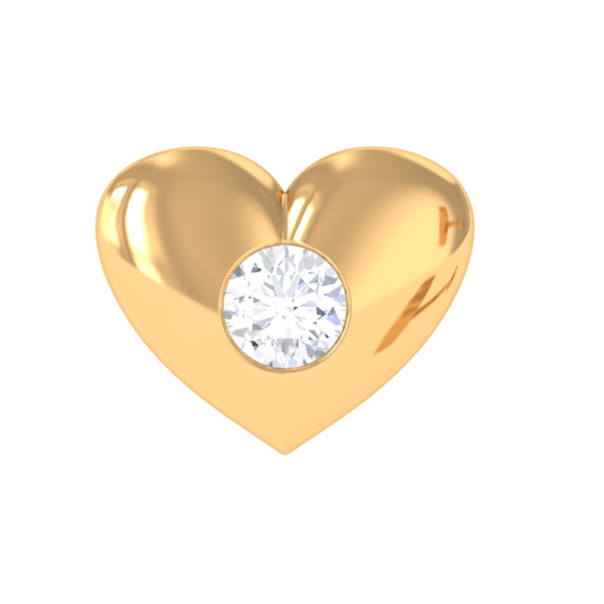 Rosec Jewels-Certified Moissanite Heart Earring for Cartilage Piercing