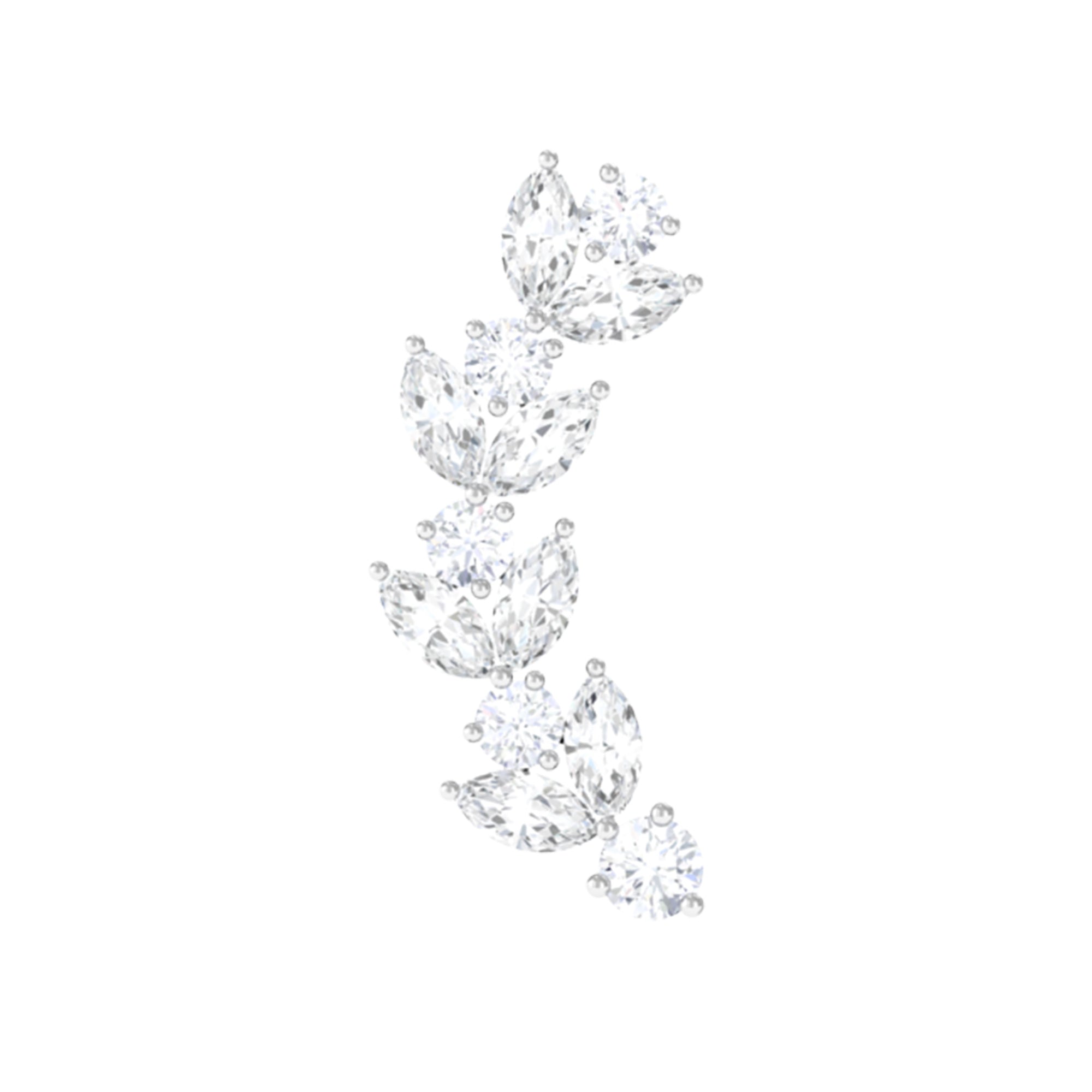 Rosec Jewels-Nature Inspired Diamond Leaf Crawler Helix Earring