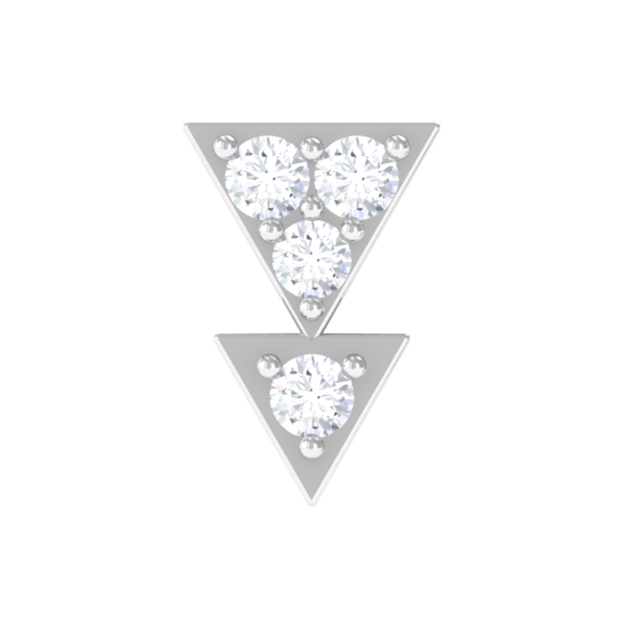 Rosec Jewels-Moissanite Geometric Triangle Earring for Tragus Piercing