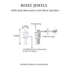 Rosec Jewels-Moissanite Three Stone Cartilage Earring in Gold