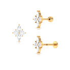 Rosec Jewels-Marquise and Princess Cut Moissanite Flower Cartilage Earring