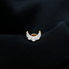 Rosec Jewels-Moissanite Crescent Moon Helix Earring in Gold