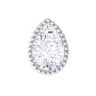 Rosec Jewels-Pear Moissanite Helix Solitaire Earring in Beaded Bezel Setting