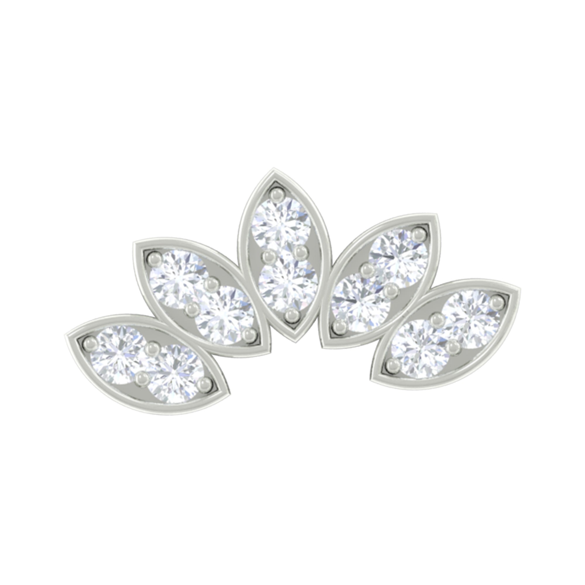 Rosec Jewels-Natural Round Diamond Flower Earring for Helix Piercing