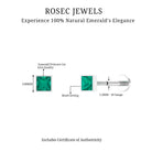 Rosec Jewels-Princess Cut Emerald Helix Earring in Bezel Setting