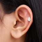 Rosec Jewels-Pear Shape Moissanite Solitaire Conch Earring