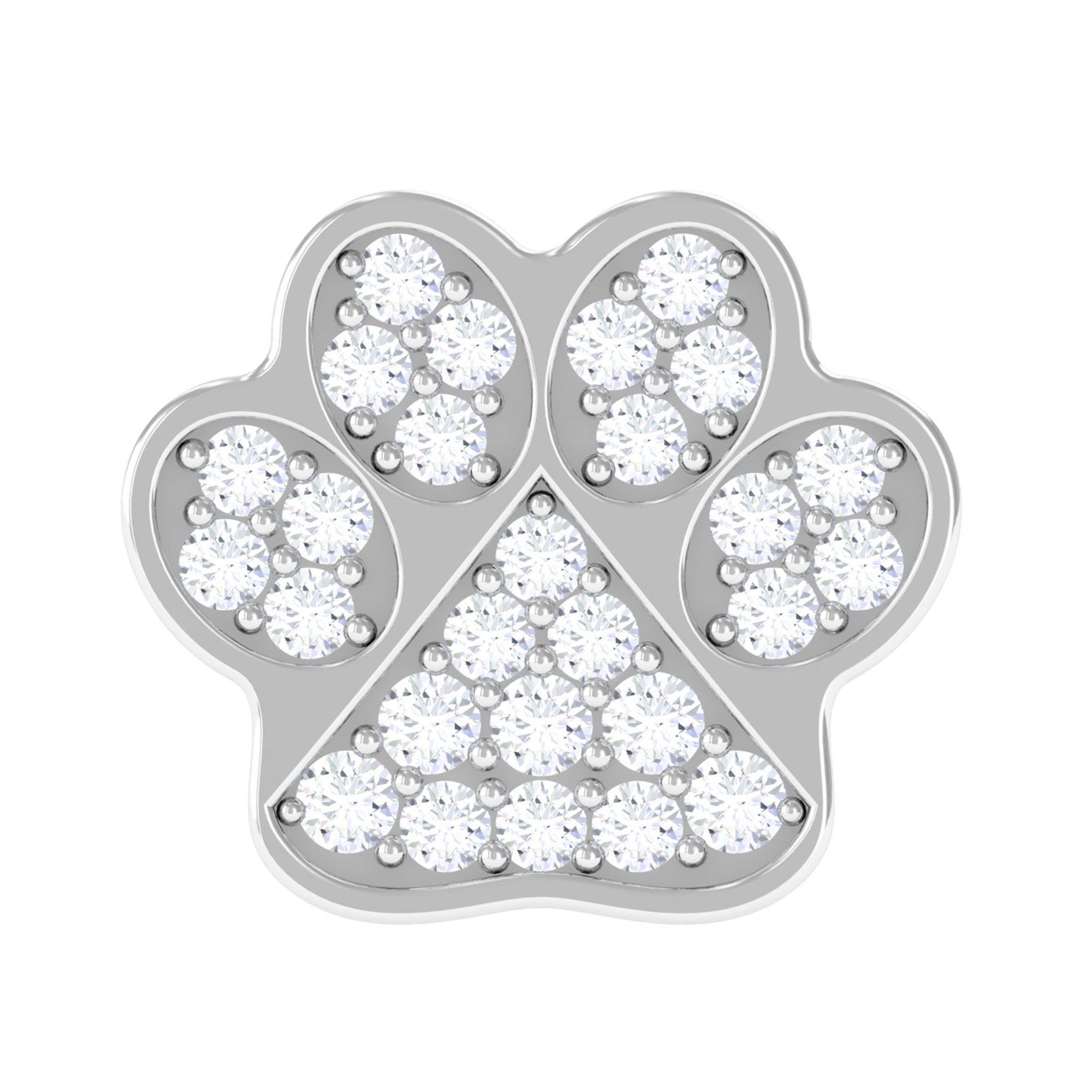 Rosec Jewels-Moissanite Gold Dog Paw Print Earring for Cartilage Piercing