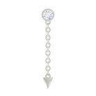 Rosec Jewels-Bezel Set Diamond Chain Drop Earring for Cartilage Piercing