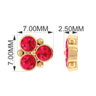 Rosec Jewels-Created Ruby Trio Cartilage Earring in Gold