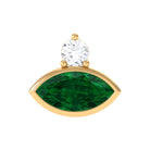 Rosec Jewels-Marquise Cut Created Emerald Helix Earring with Moissanite