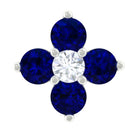 Rosec Jewels-Blue Sapphire and Moissanite Flower Earring for Rook Piercing