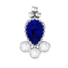 Rosec Jewels-Blue Sapphire and Diamond Tragus Earring with Beaded Gold