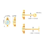 Rosec Jewels-Bezel Set Ethiopian Opal Tragus Earring with Beaded Gold