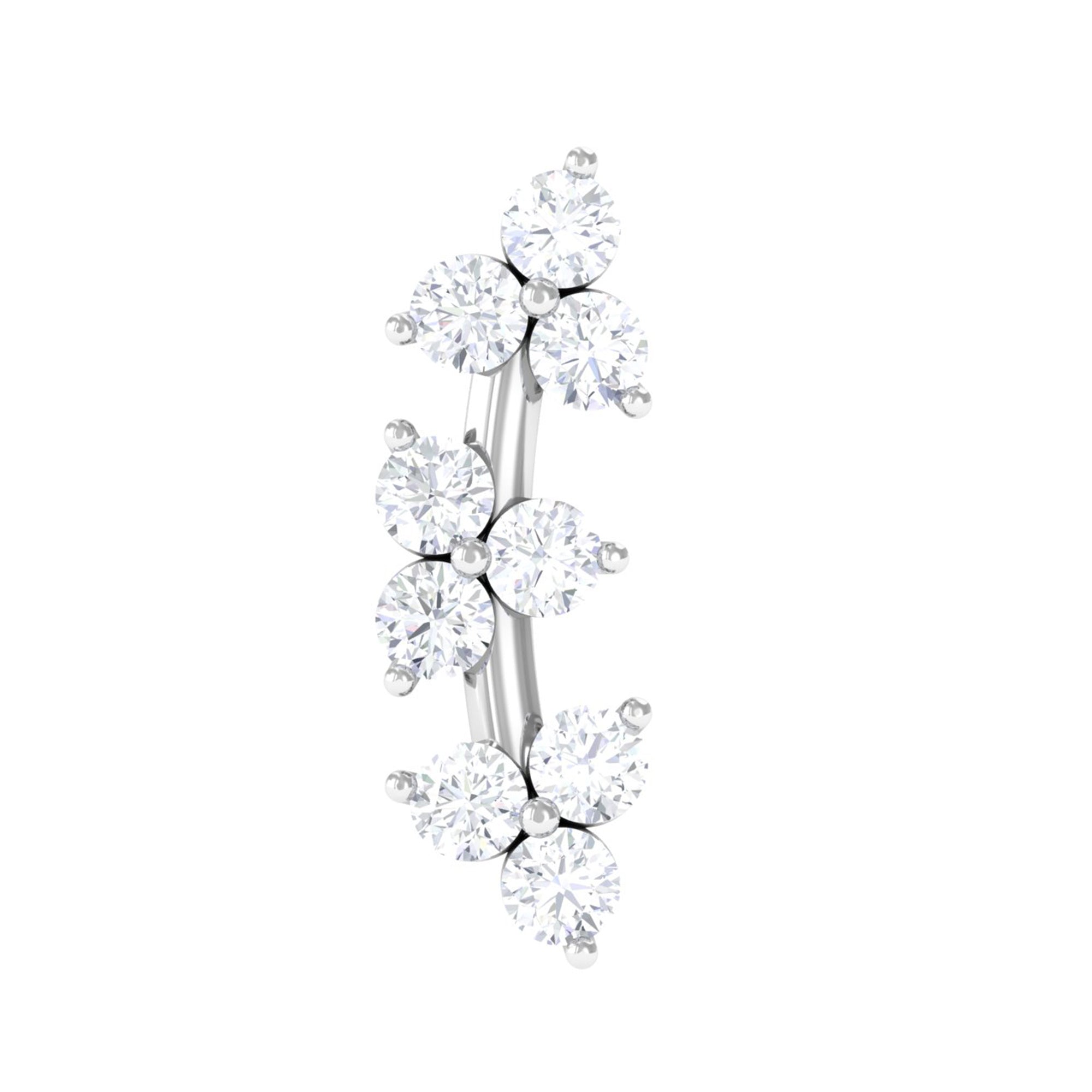 Rosec Jewels-Unique Moissanite Cartilage Climber Earring in Gold