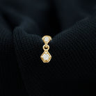 Rosec Jewels-Round Cut Natural Diamond Simple Drop Helix Earring in Gold