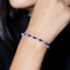 Oval Shape Tanzanite East West Link Bolo Bracelet Tanzanite - ( AAA ) - Quality - Rosec Jewels