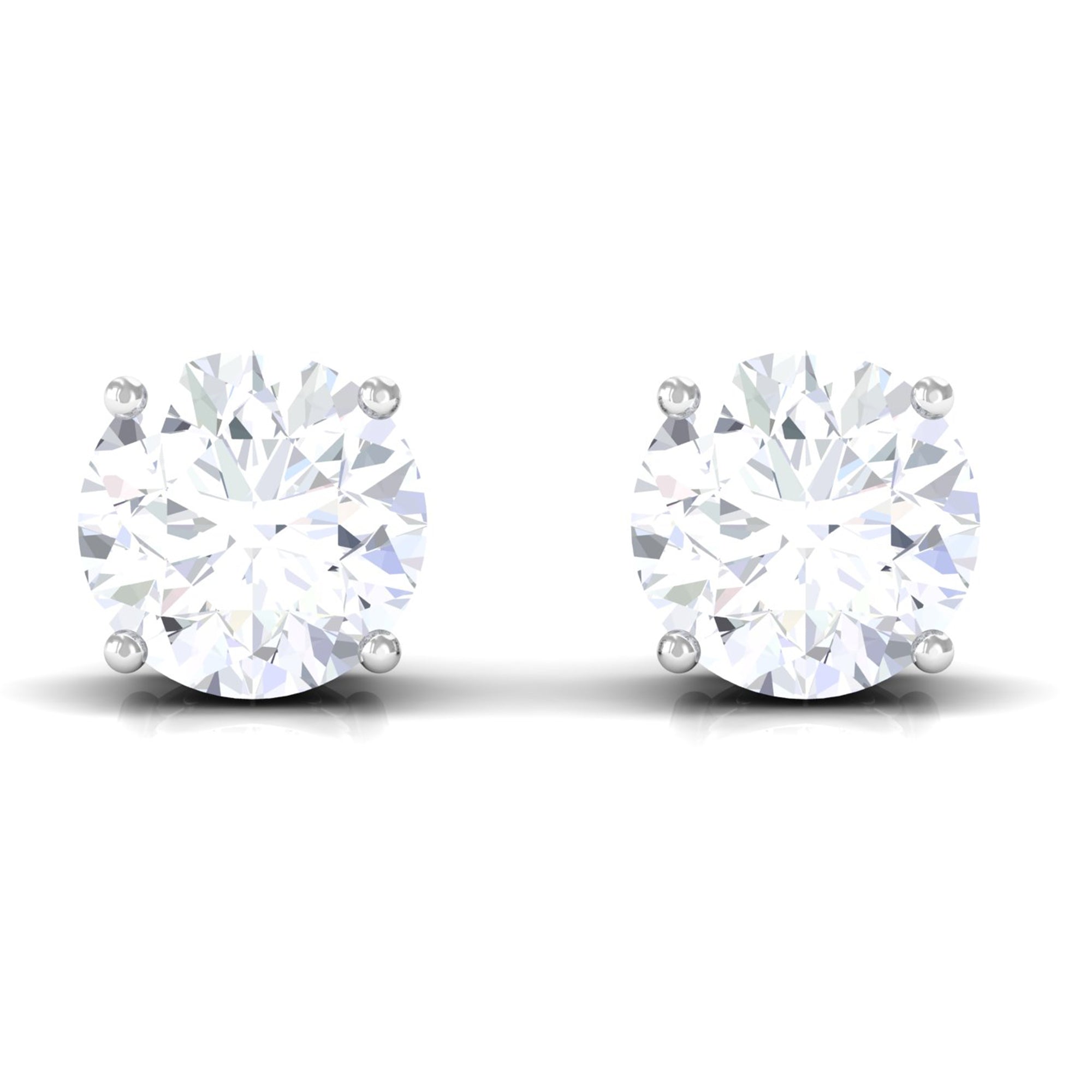 3/4 CT Cubic Zirconia Solitaire Stud Earrings Zircon - ( AAAA ) - Quality - Rosec Jewels