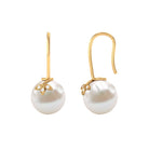 Designer Freshwater Pearl and Diamond Drop Earrings with Fish Hook Freshwater Pearl - ( AAA ) - Quality - Rosec Jewels