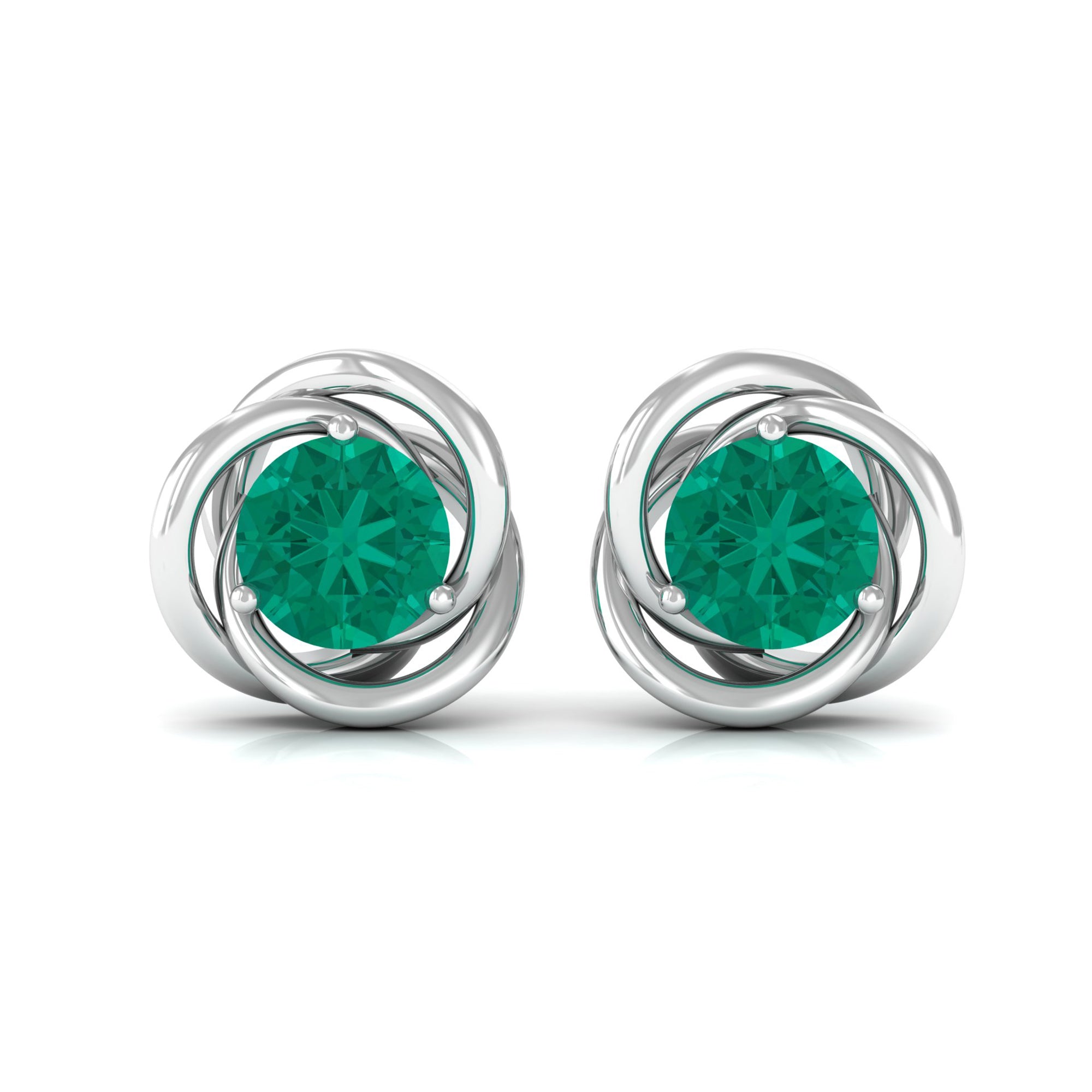 1 CT Emerald Classic Stud Earrings for Women Emerald - ( AAA ) - Quality - Rosec Jewels