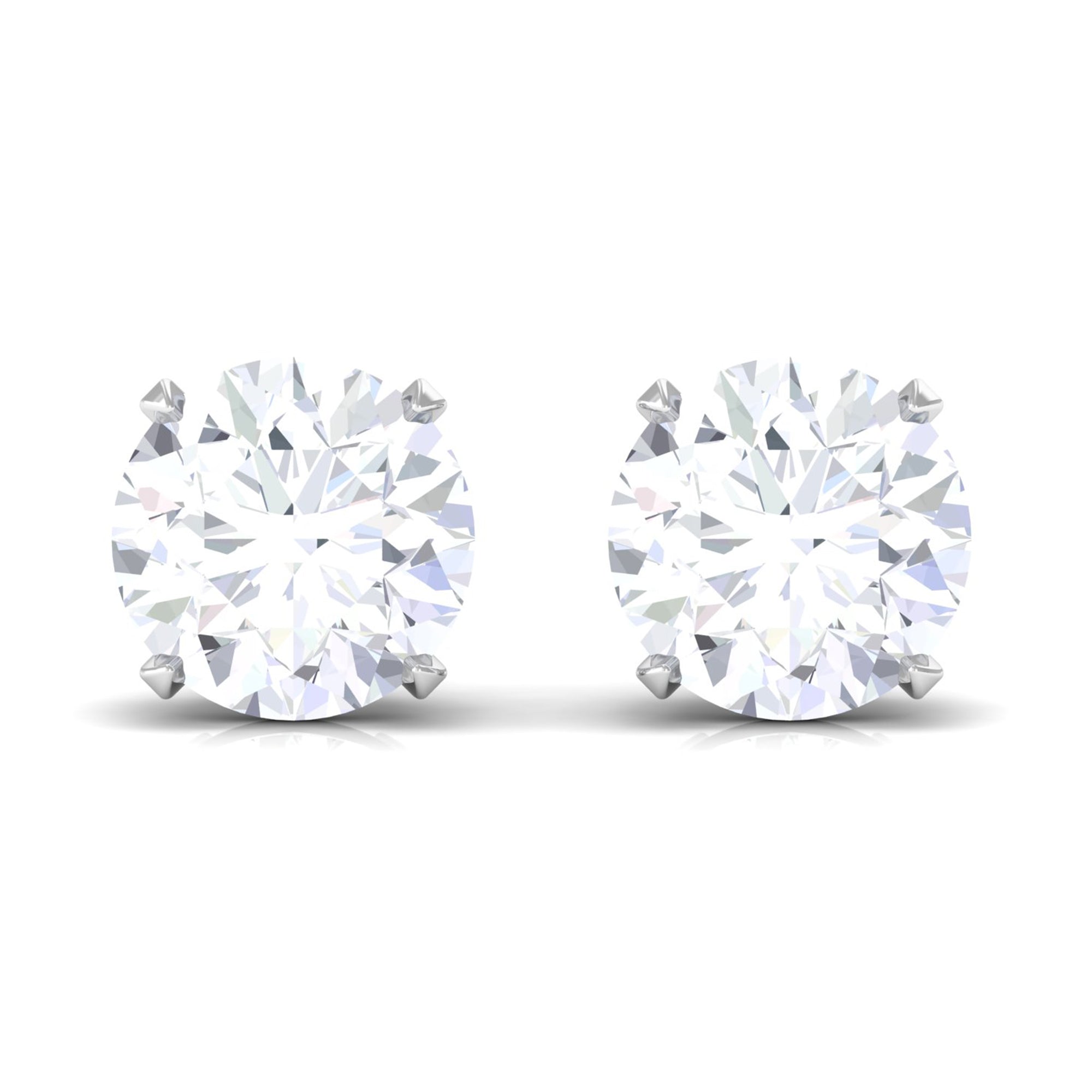 3/4 CT Round Cut Solitaire Zircon Stud Earrings in Gold Zircon - ( AAAA ) - Quality - Rosec Jewels