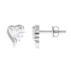 Natural Diamond Heart Shape Stud Earrings Diamond - ( HI-SI ) - Color and Clarity - Rosec Jewels