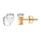 Heart Shape Diamond Solitaire Stud Earrings Diamond - ( HI-SI ) - Color and Clarity - Rosec Jewels