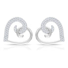 Rosec Jewels-Two Tone Heart Stud Earrings with 1/2 CT Diamonds