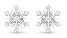 Rosec Jewels-3/4 CT Real Diamond Snowflake Stud Earrings