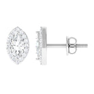 Classic Zircon Halo Screw Back Stud Earrings Zircon - ( AAAA ) - Quality - Rosec Jewels