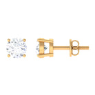 Certified Zircon Solitaire Stud Earrings with Screw Back Zircon - ( AAAA ) - Quality - Rosec Jewels