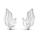 Marquise Cut Cubic Zirconia Solitaire Leaf Stud Earrings Zircon - ( AAAA ) - Quality - Rosec Jewels