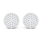 1 CT Round Zircon Cluster Cocktail Stud Earrings in Gold Zircon - ( AAAA ) - Quality - Rosec Jewels