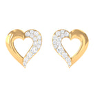 1/4 CT Genuine Diamond Heart Stud Earrings Diamond - ( HI-SI ) - Color and Clarity - Rosec Jewels