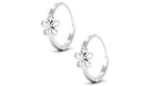 Rosec Jewels-Floral Diamond Huggie Earrings for Women