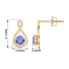 1/2 CT Round Shape Tanzanite Infinity Stud Earring for Women Tanzanite - ( AAA ) - Quality - Rosec Jewels