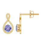 1/2 CT Round Shape Tanzanite Infinity Stud Earring for Women Tanzanite - ( AAA ) - Quality - Rosec Jewels